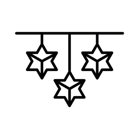 christmas stars garlabnds iconのイラスト素材