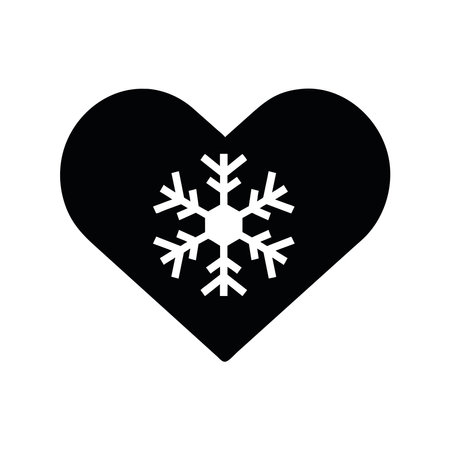 heart with snowflakeのイラスト素材