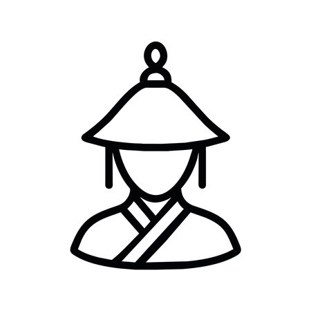 chinese woman iconのイラスト素材