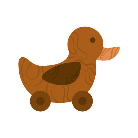 wooden toy duckのイラスト素材