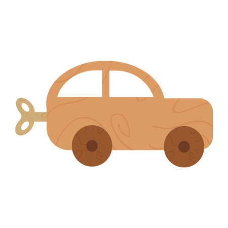 wooden toys carのイラスト素材