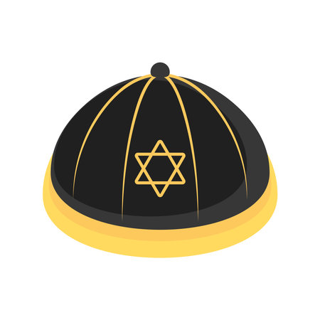 kippah with golden david starのイラスト素材