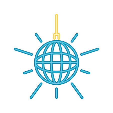 neon disco ballのイラスト素材