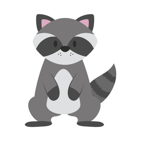 raccoon cute illustrationのイラスト素材