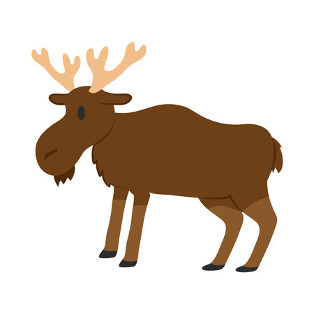 moose cute illustrationのイラスト素材