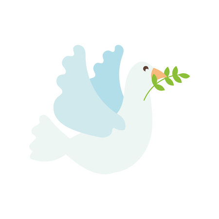 dove with olive branchのイラスト素材