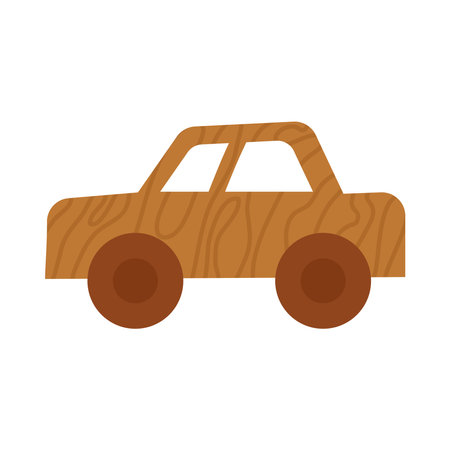 wooden toy car illustrationのイラスト素材