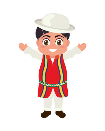 ecuadorian boy illustrationのイラスト素材