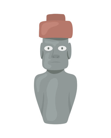 moai statue with hatのイラスト素材