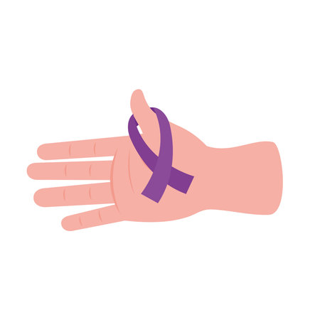 rett syndrome ribbon on handのイラスト素材