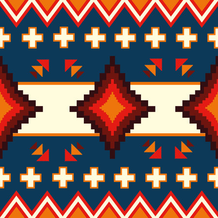 native american pattern design in color