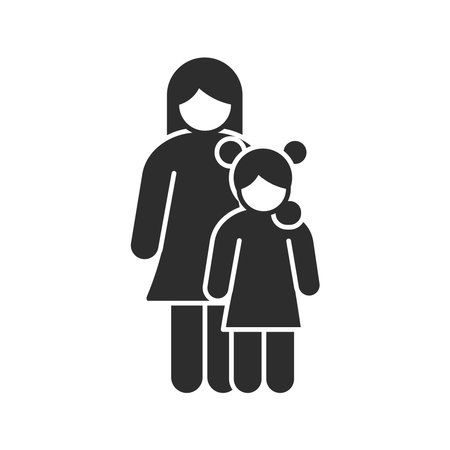 mother and daughter iconのイラスト素材