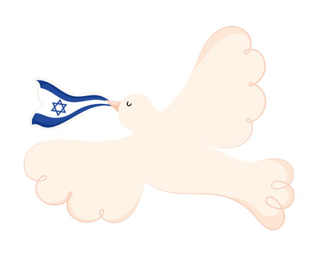 israel peace with doveのイラスト素材