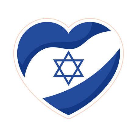israel peace flag in heart shapeのイラスト素材