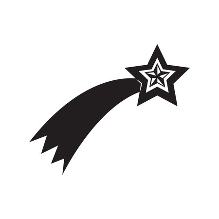 shooting star silhouette iconのイラスト素材
