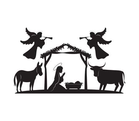 icon of holy family and angelsのイラスト素材