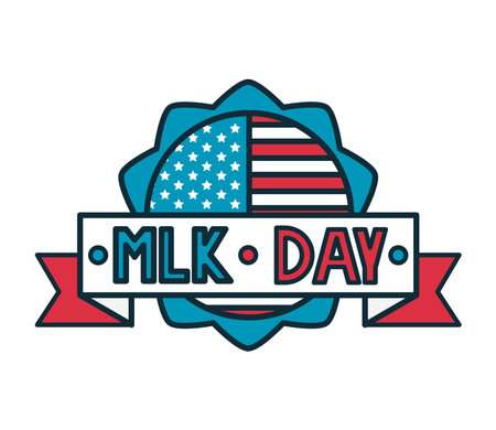 martin luther king day illustration and badgeのイラスト素材