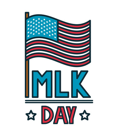 martin luther king day illustration and flagのイラスト素材