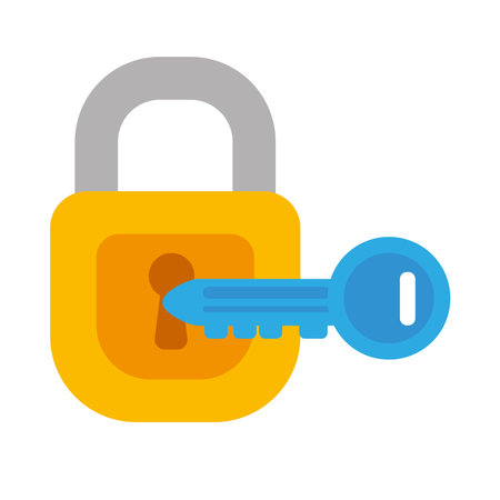data security illustration of key with padlockのイラスト素材