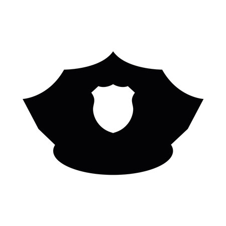 police hat silhouetteのイラスト素材