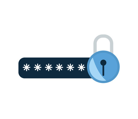 data security illustration of a password and padlockのイラスト素材