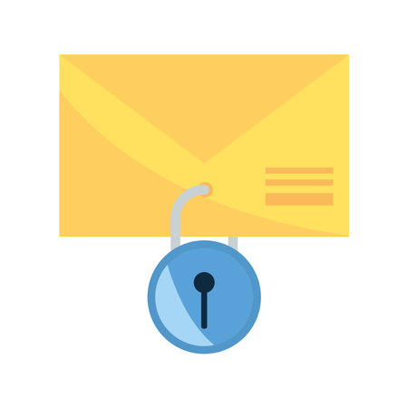 data security illustration of a envelope and padlockのイラスト素材