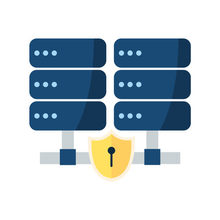 data security illustration of a servers and padlockのイラスト素材
