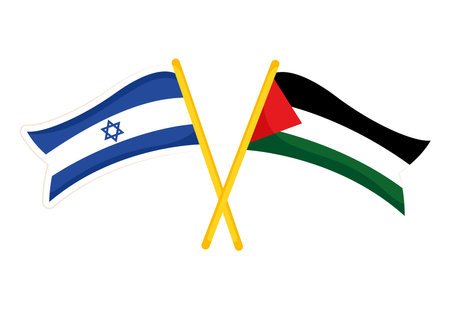 israel and palestine flagのイラスト素材