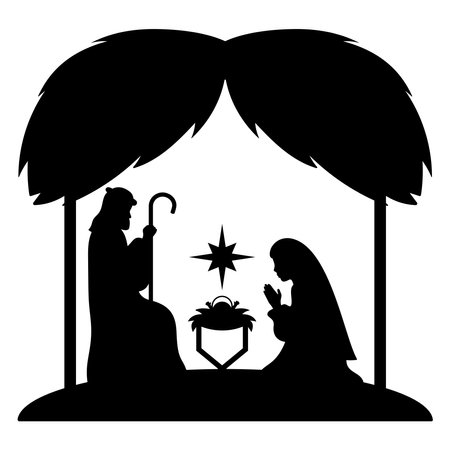 holy family manger iconのイラスト素材
