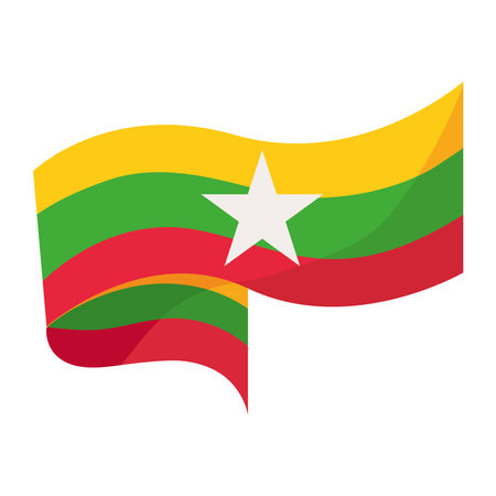 myanmar flag illustrationのイラスト素材