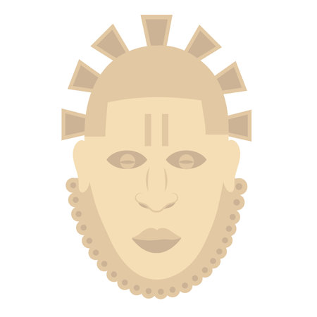 nigerian mask of white colorのイラスト素材