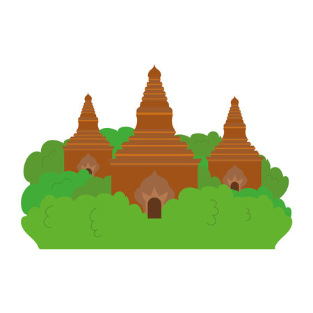 myanmar bagan templesのイラスト素材