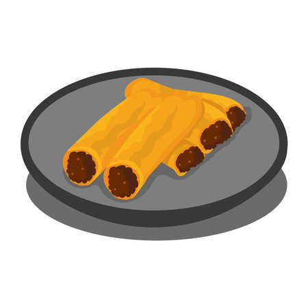 lumpia indonesia foodのイラスト素材