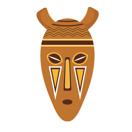 nigerian mask of brown colorのイラスト素材