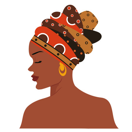 gele turban yoruba cultureのイラスト素材