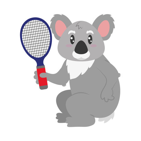 australia tennis koala with racketのイラスト素材