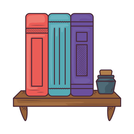 poetry books in libraryのイラスト素材