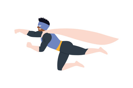 superhero man caped flyingのイラスト素材