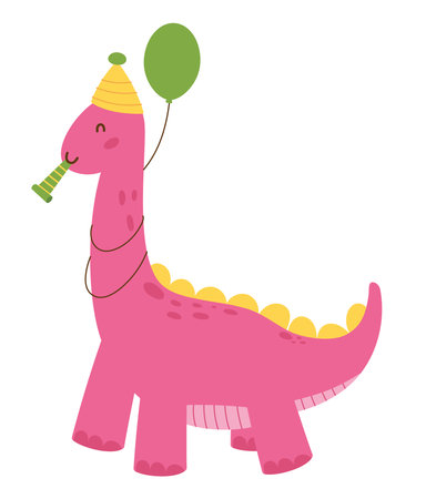 birthday dinosaur cartoon animalのイラスト素材