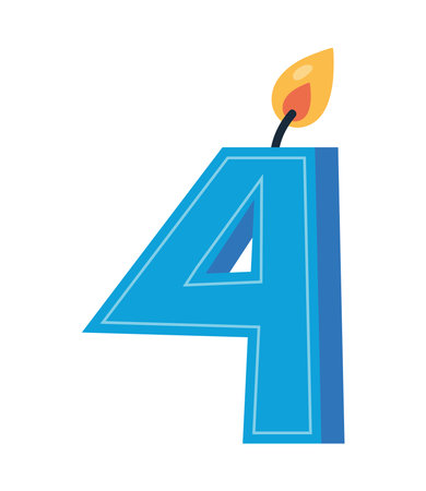 birthday candle number fourのイラスト素材