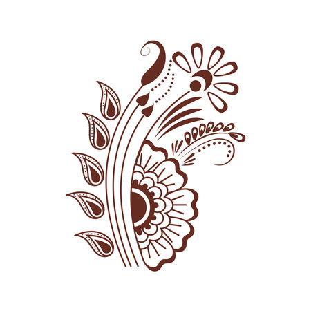 ethnic decorative tattoo mehndiのイラスト素材