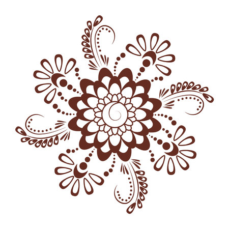 floral mehndi tattoo decorationのイラスト素材