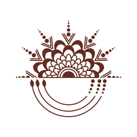 hindu culture tattoo mehndi styleのイラスト素材