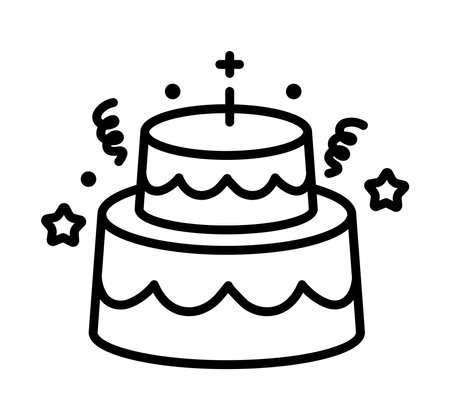 birthday party cakeのイラスト素材