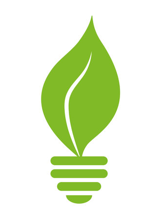bulb with leaf sustainable and renewable energyのイラスト素材