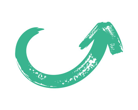 green arrow geometric figures painted styleのイラスト素材