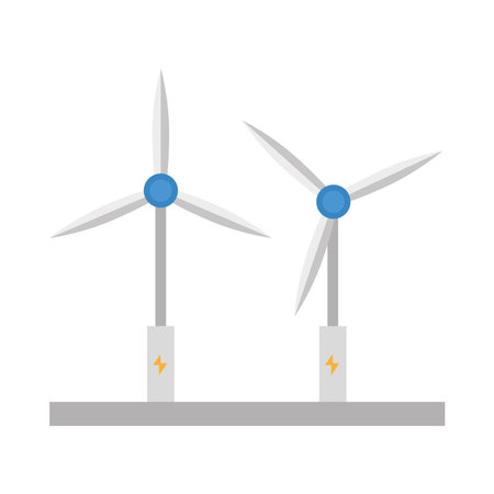 wind energy eco sustainabilityのイラスト素材