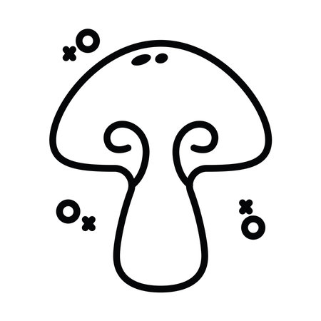 mushroom minimalist food iconのイラスト素材