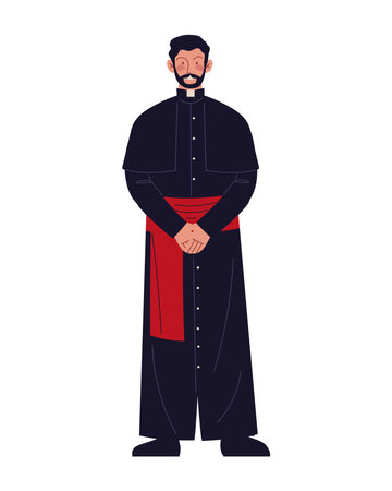 catholic priest mascot characterのイラスト素材