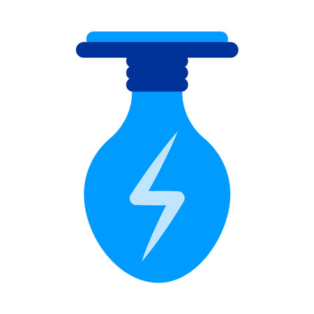 blue bulb with power energy rayのイラスト素材